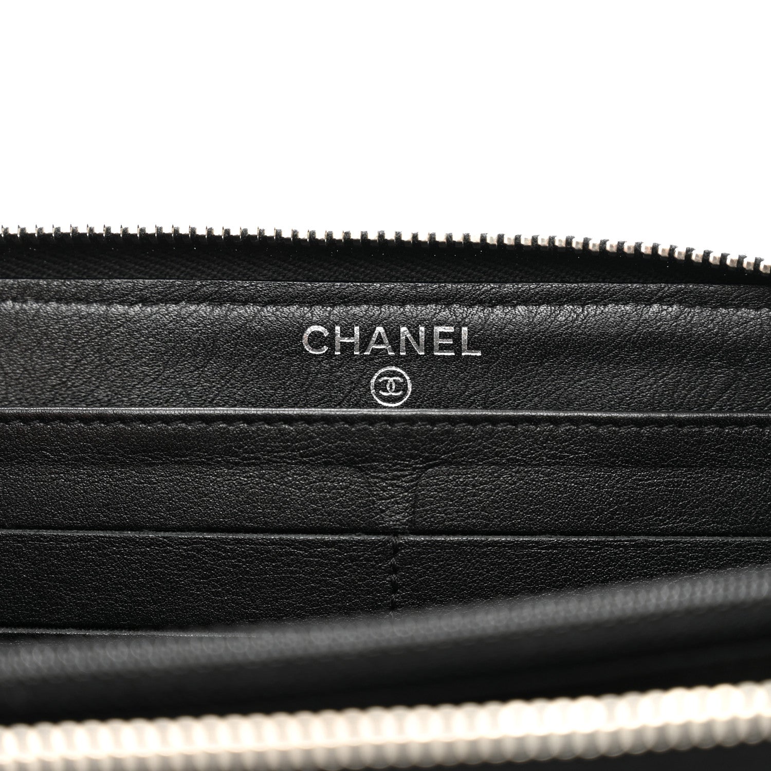 Chanel Patent Quilted Brilliant Zip Around Wallet Black 6 of 8