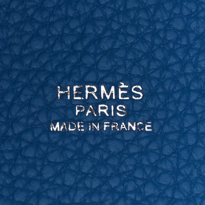 Hermes Taurillon Clemence Casaque Picotin Lock 22 MM Rouge de Coeur Rose Extreme Bleu Zanzibar 6 of 11