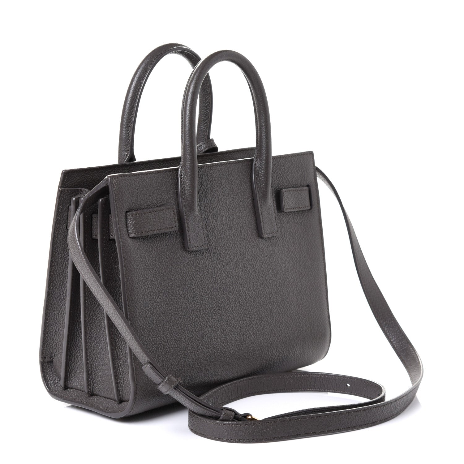 Saint Laurent Grained Calfskin Nano Sac De Jour Fog 3 of 5
