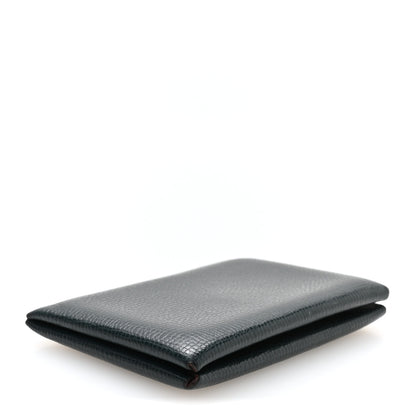 Hermes Epsom Horseshoe Calvi Card Case Vert Cypress Capucine 4 of 7