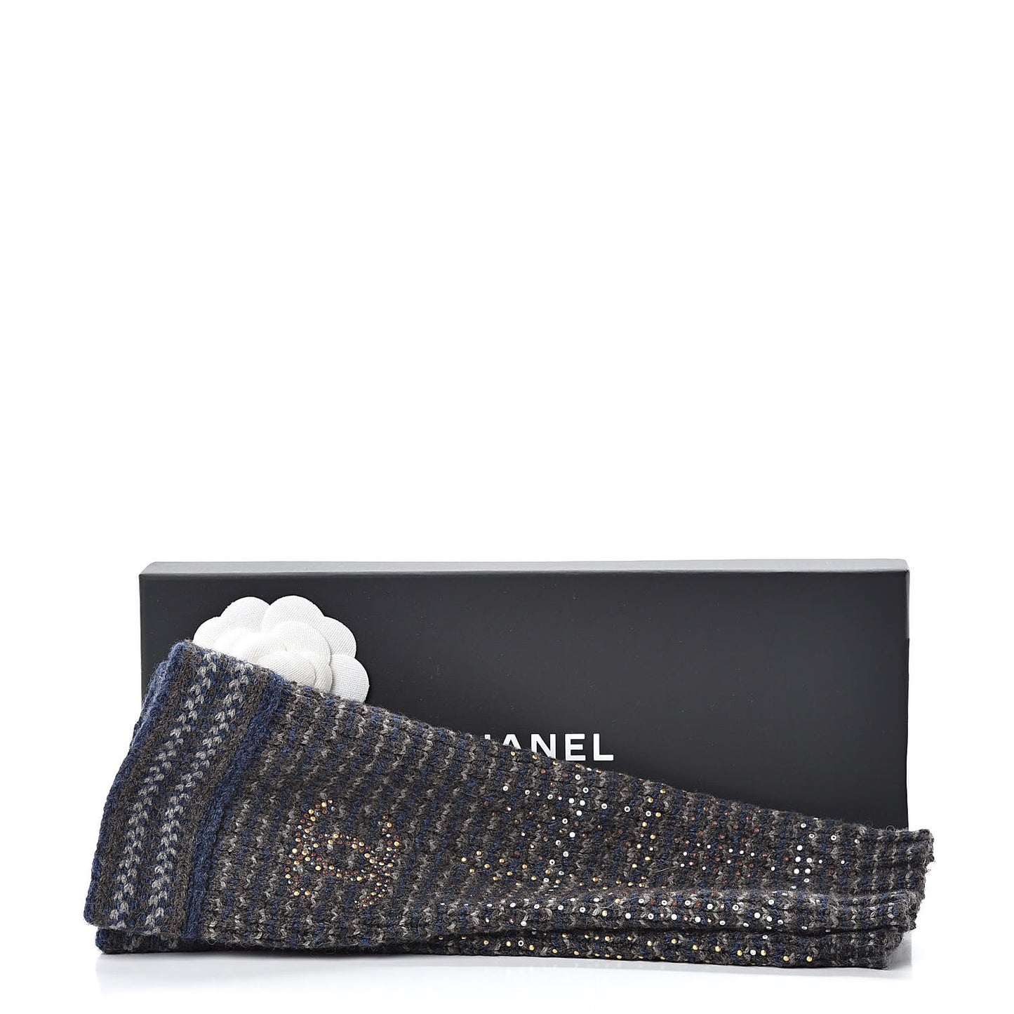 Wool Linen Crystal CC Fingerless Gloves Multicolor