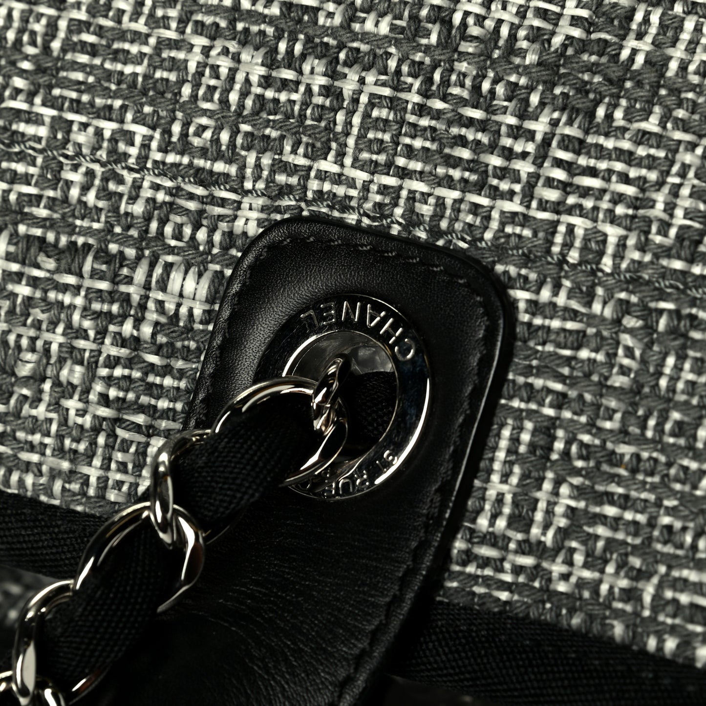 Tweed Medium Deauville Tote Charcoal