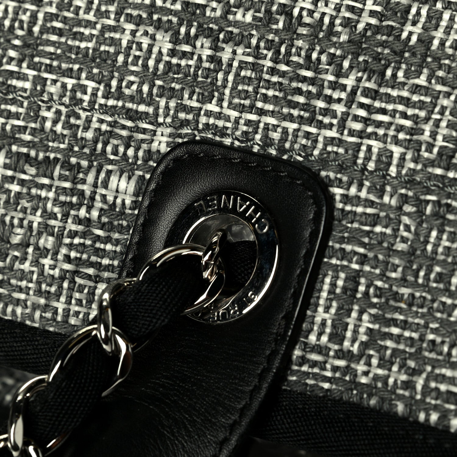 Chanel Tweed Medium Deauville Tote Charcoal 7 of 7