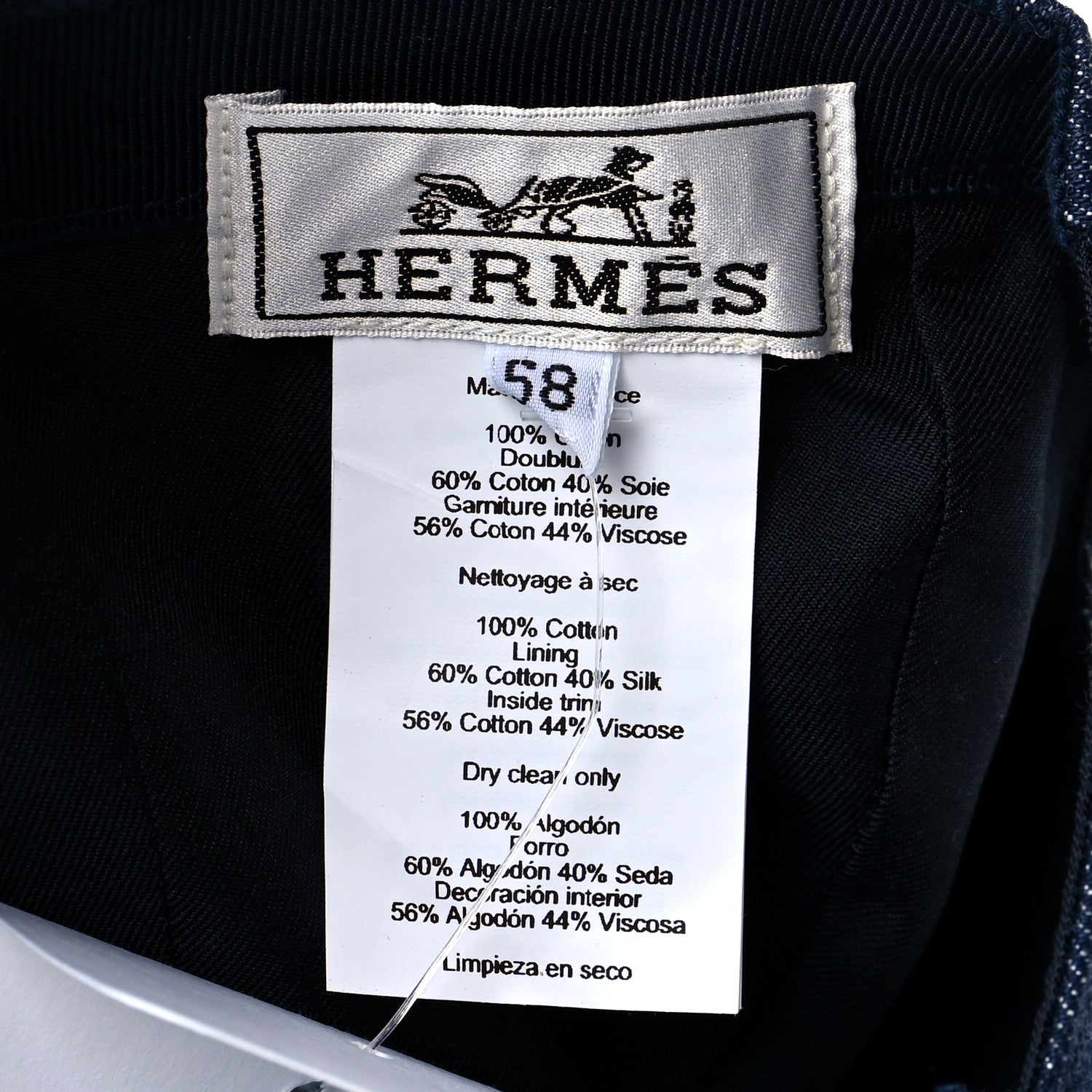 Hermes Denim Davis H Primavera Cap 58 Indigo 8 of 8
