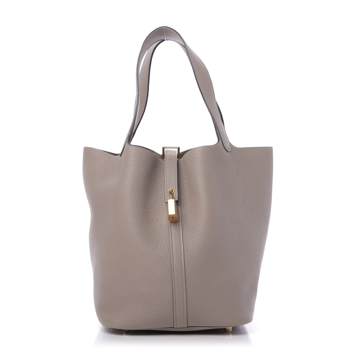 Hermes Taurillon Clemence Picotin Lock 22 MM Gris Asphalte 1 of 10