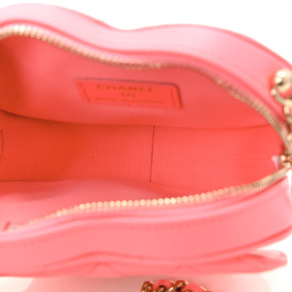 Chanel Lambskin Quilted CC In Love Heart Clutch With Chain Pink 5 of 11