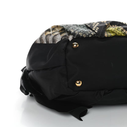 Prada Nylon Python Print Large Bow Bag Verde 8 of 12