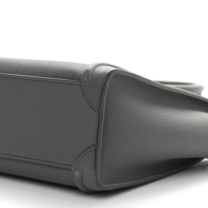 Celine Drummed Calfskin Nano Luggage Kohl 10 of 10