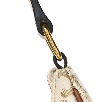 Celine Canvas Calfskin Ava Triomphe Shoulder Bag White 6 of 12