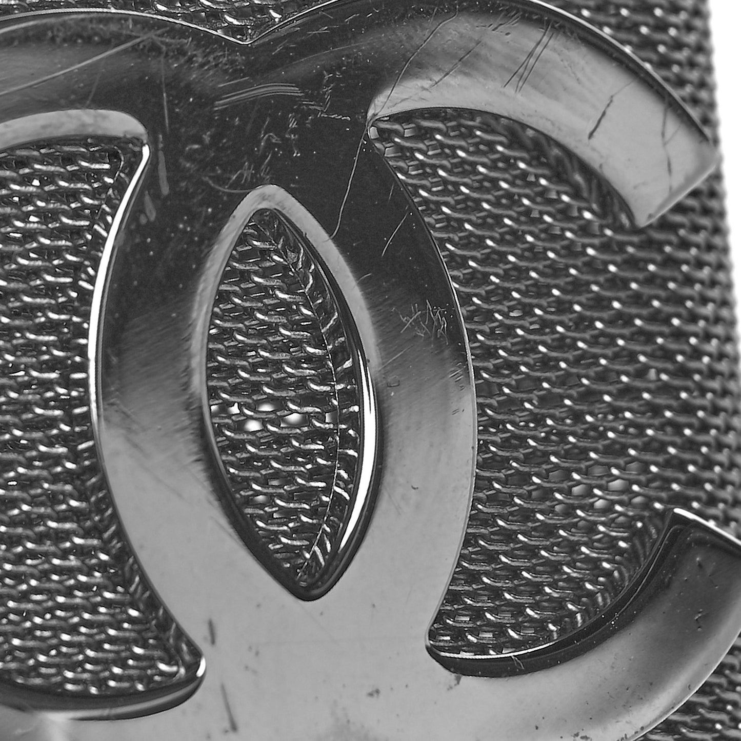 Metal Mesh CC Bracelet M Ruthenium