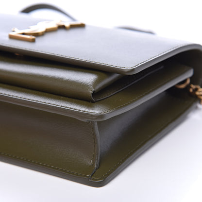Saint Laurent Calfskin Monogram Sunset Chain Wallet Green 8 of 10