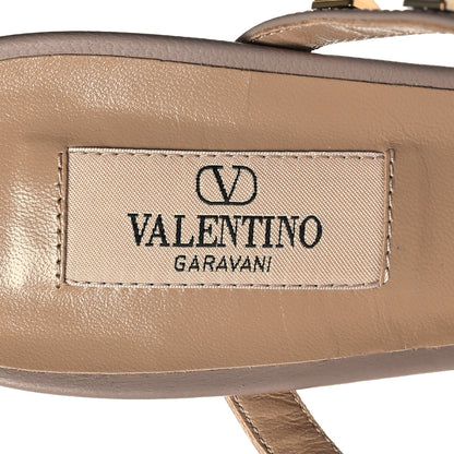 Valentino Garavani Calfskin Rockstud 60mm Caged Slide Sandals 39.5 Poudre 8 of 9