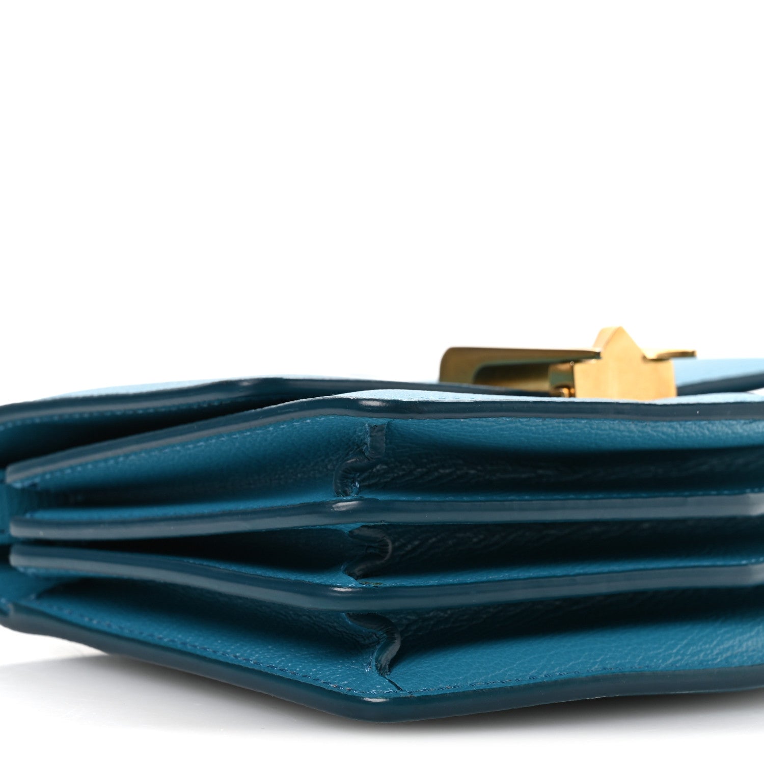 Alaia Grained Calfskin Small Le Papa Crossbody Bleu Lagon 8 of 9