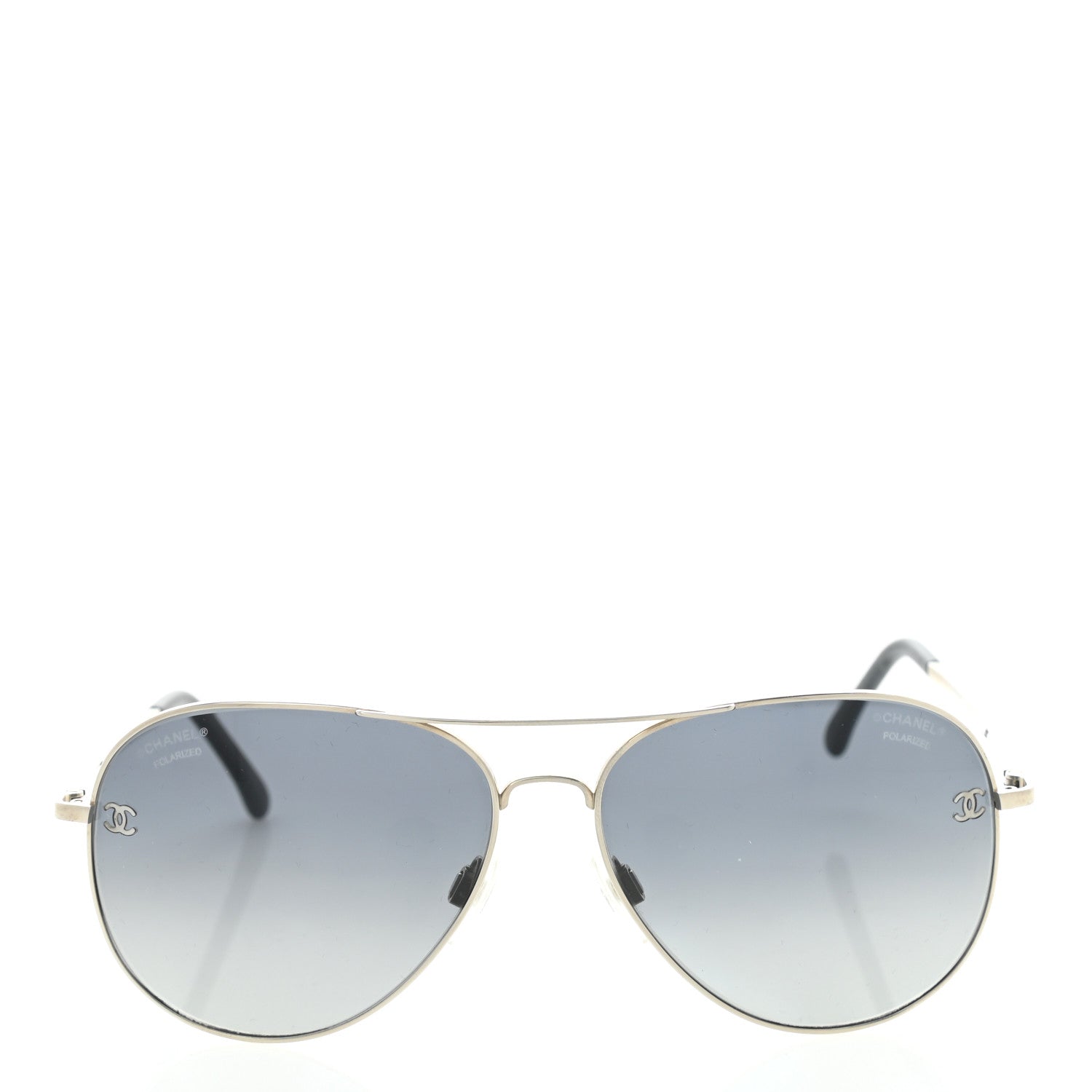 Chanel Metal Polarized Aviator CC Sunglasses 4189-T-Q Silver 2 of 8