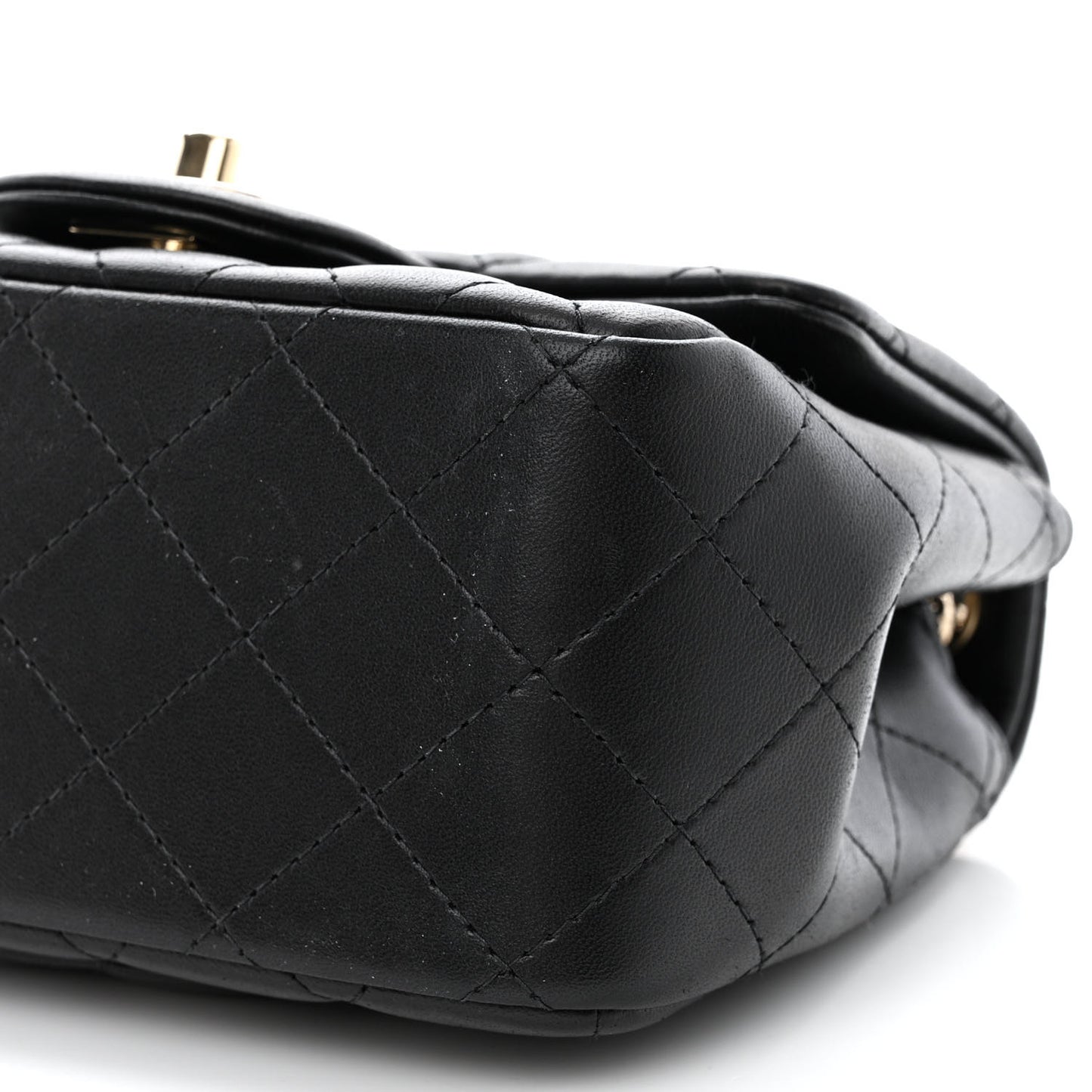 Lambskin Quilted Mini Square Flap Black
