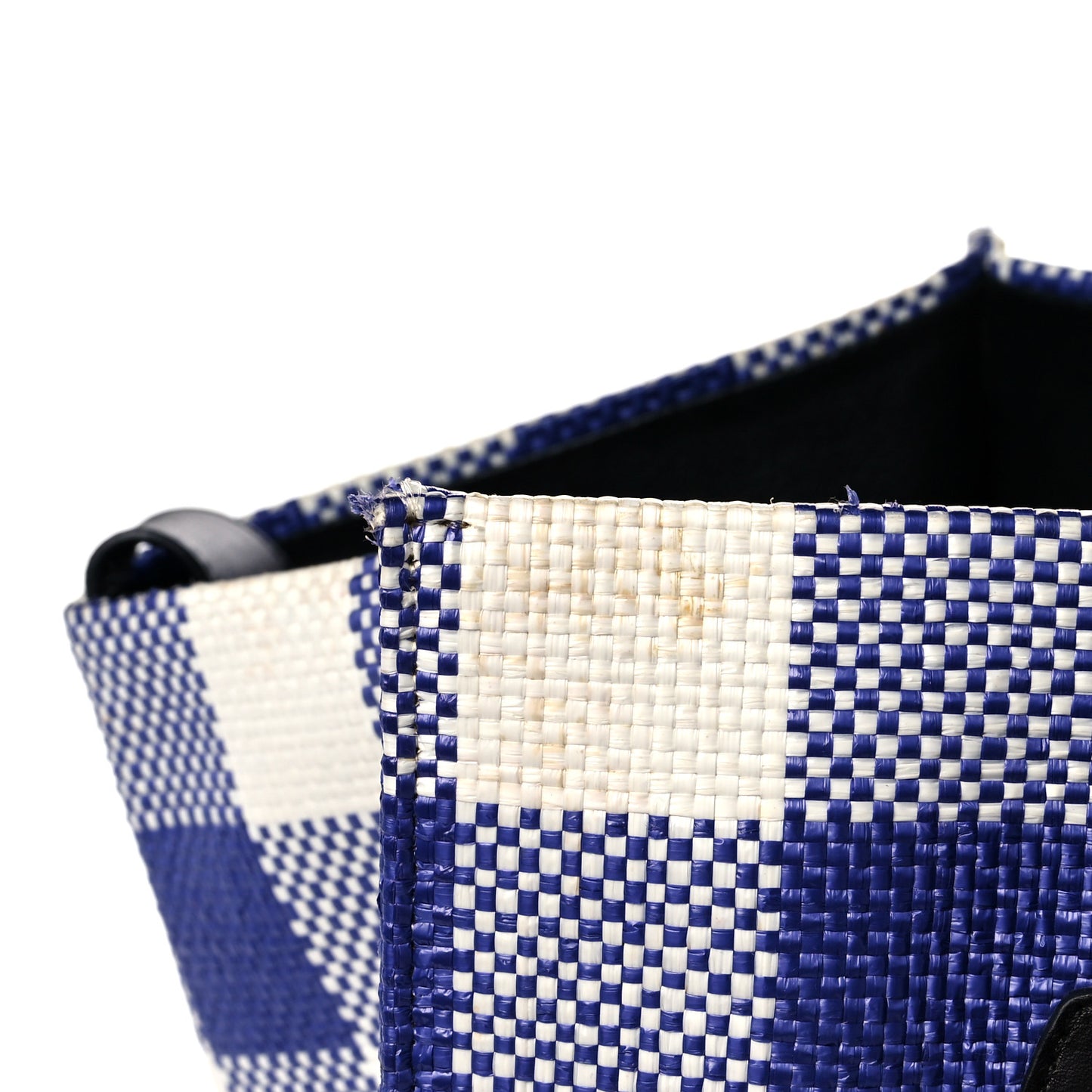 Gingham Woven Medium Phantom Luggage Cobalt