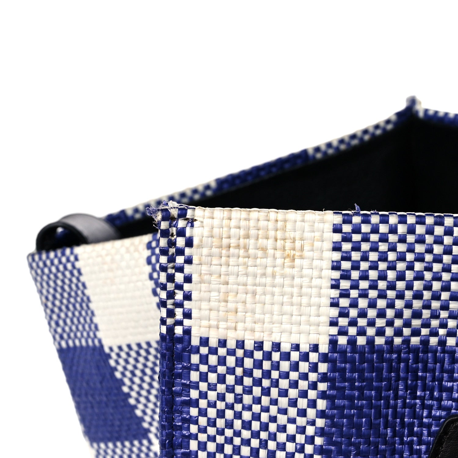 Celine Gingham Woven Medium Phantom Luggage Cobalt 13 of 17