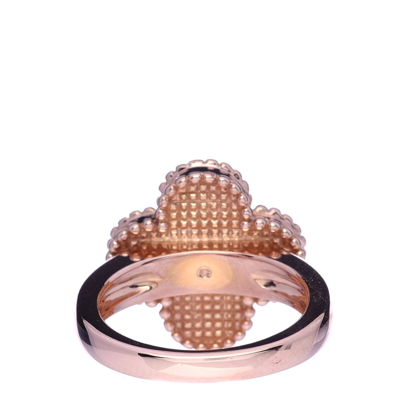 18K Rose Gold Diamond Vintage Alhambra Ring 47 4