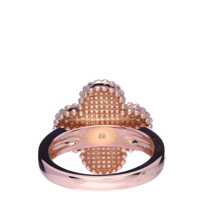 Van Cleef & Arpels 18K Rose Gold Diamond Vintage Alhambra Ring 47 4 3 of 5