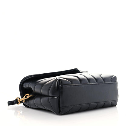 Saint Laurent Calfskin Y Quilted Monogram Toy Loulou Crossbody Bag Black 4 of 10