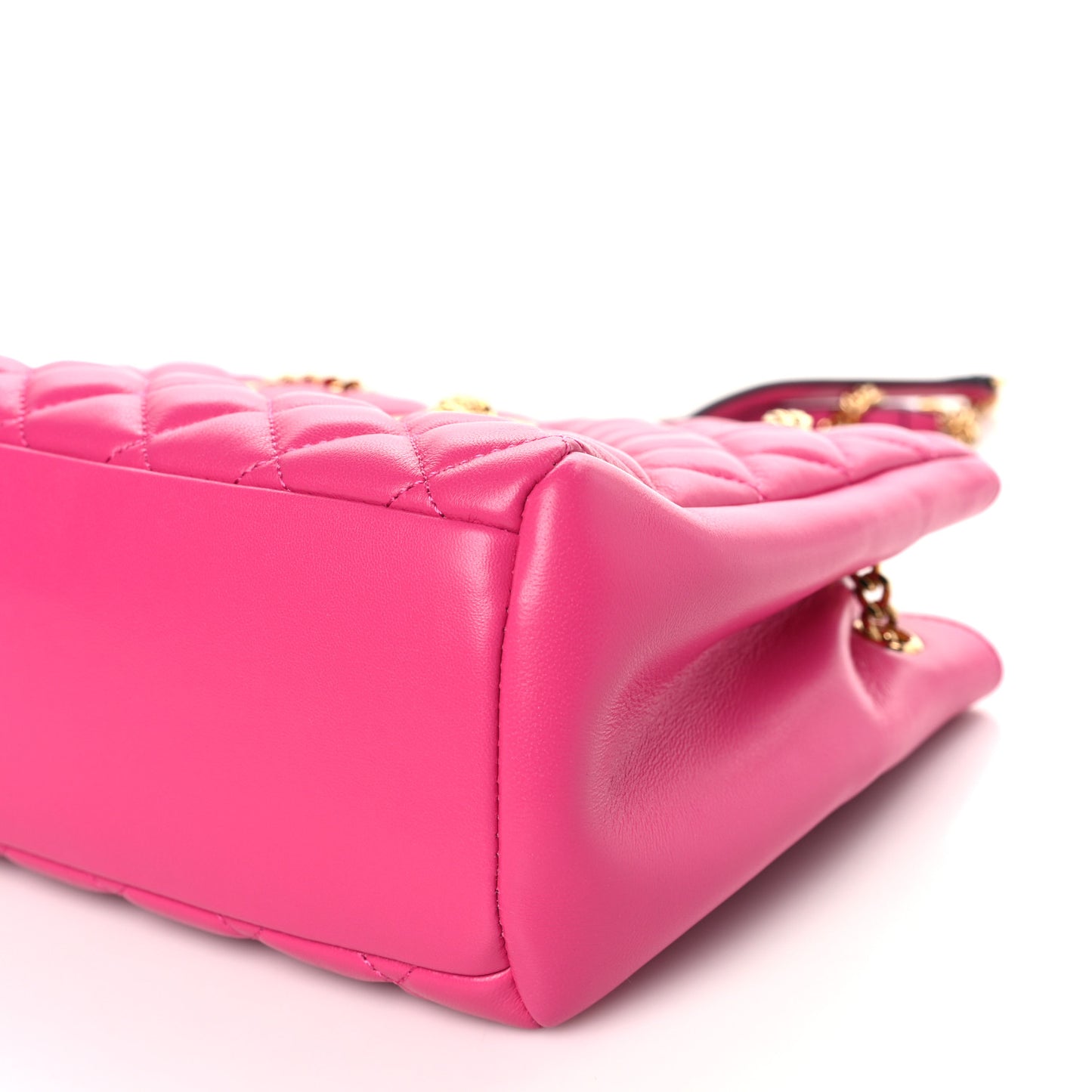 Nappa Quilted Medusa Chain Shoulder Bag Pink