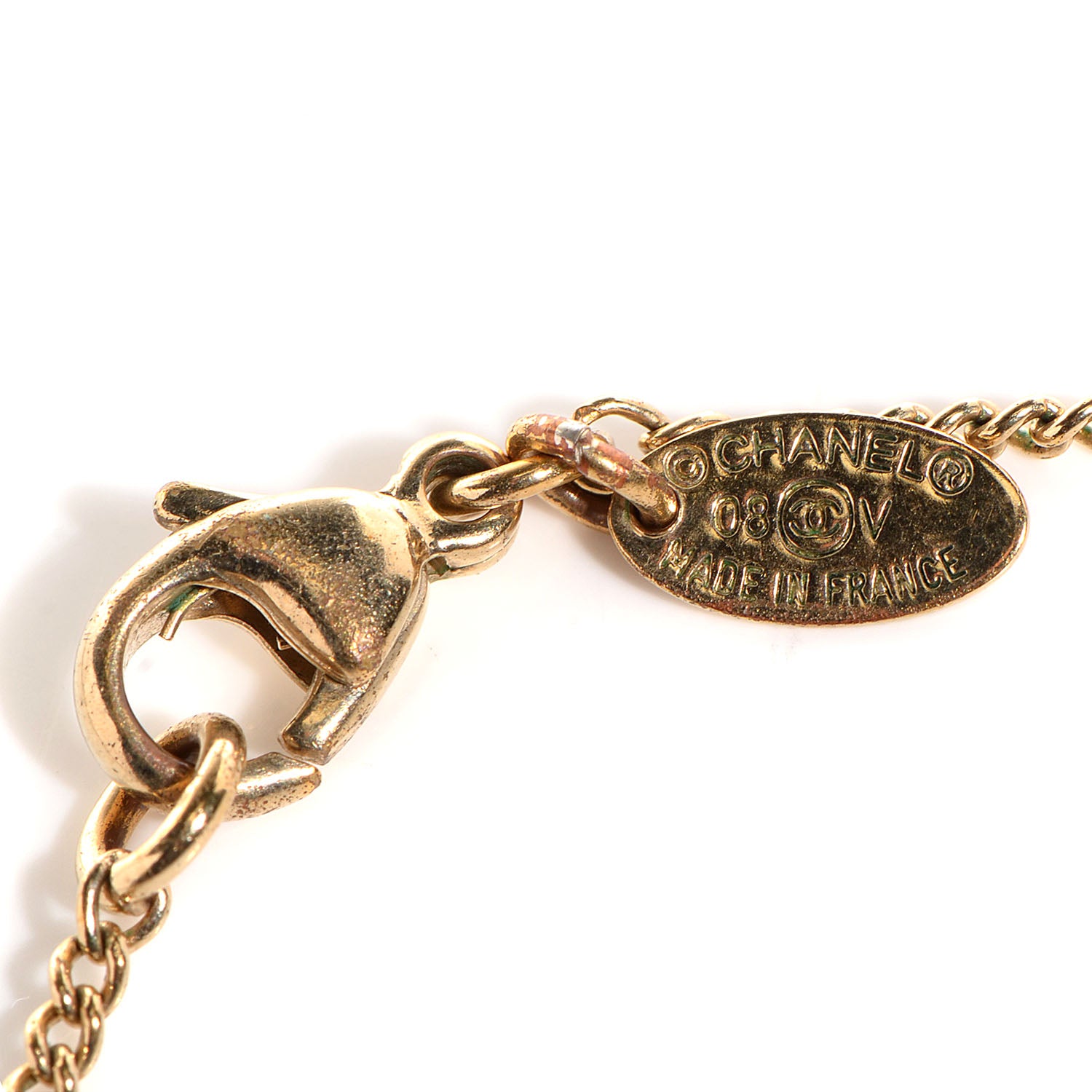 Chanel Enamel CC Pendant Necklace Beige 3 of 3