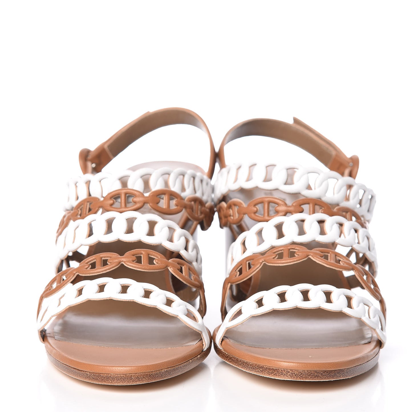 Calfskin Romanza Sandals 37.5 Palissandre White