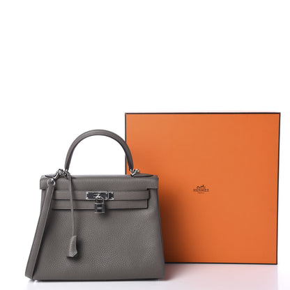 Hermes Taurillon Clemence Kelly Retourne 25 Etain 12 of 12