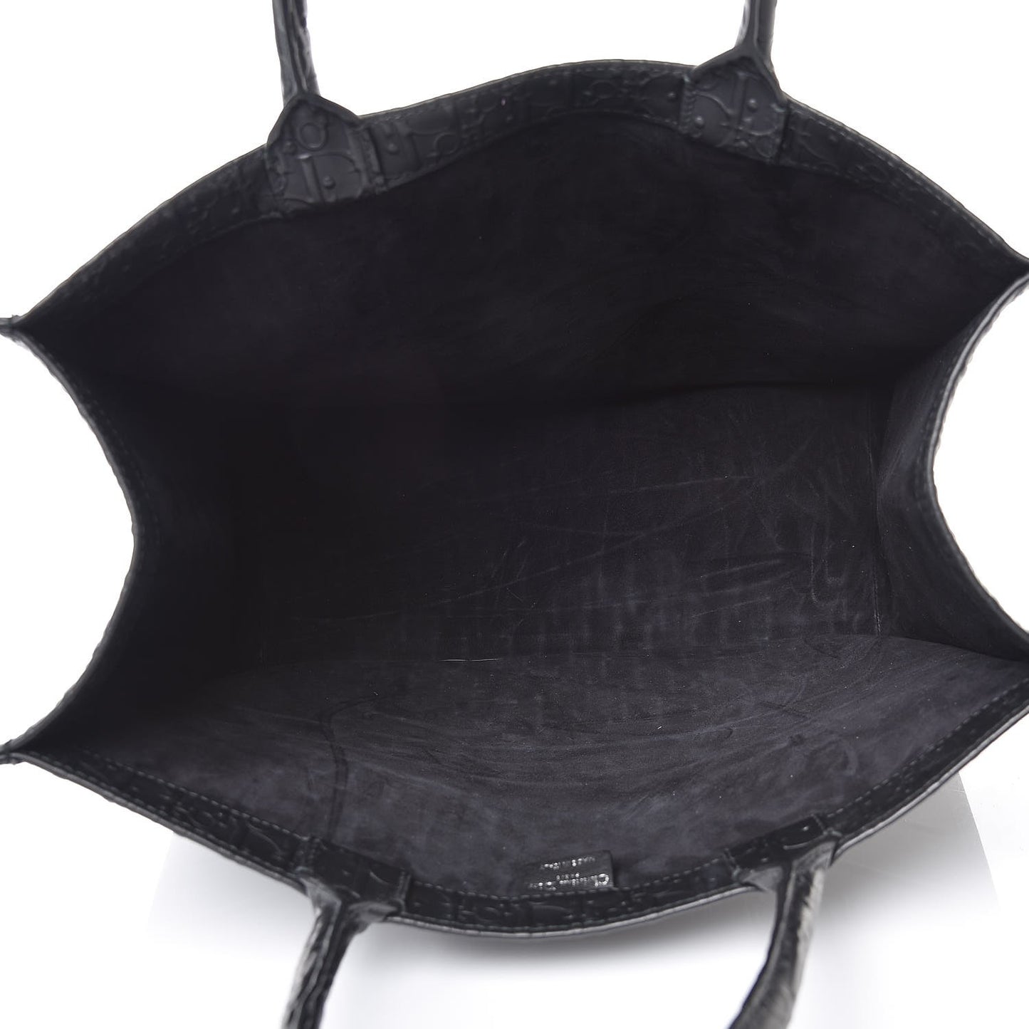 Oblique Calfskin Embossed Book Tote Black