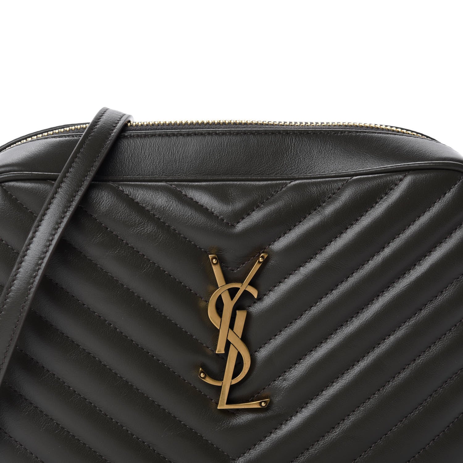 Saint Laurent Calfskin Matelasse Monogram Lou Camera Bag Sea Pebble 10 of 10