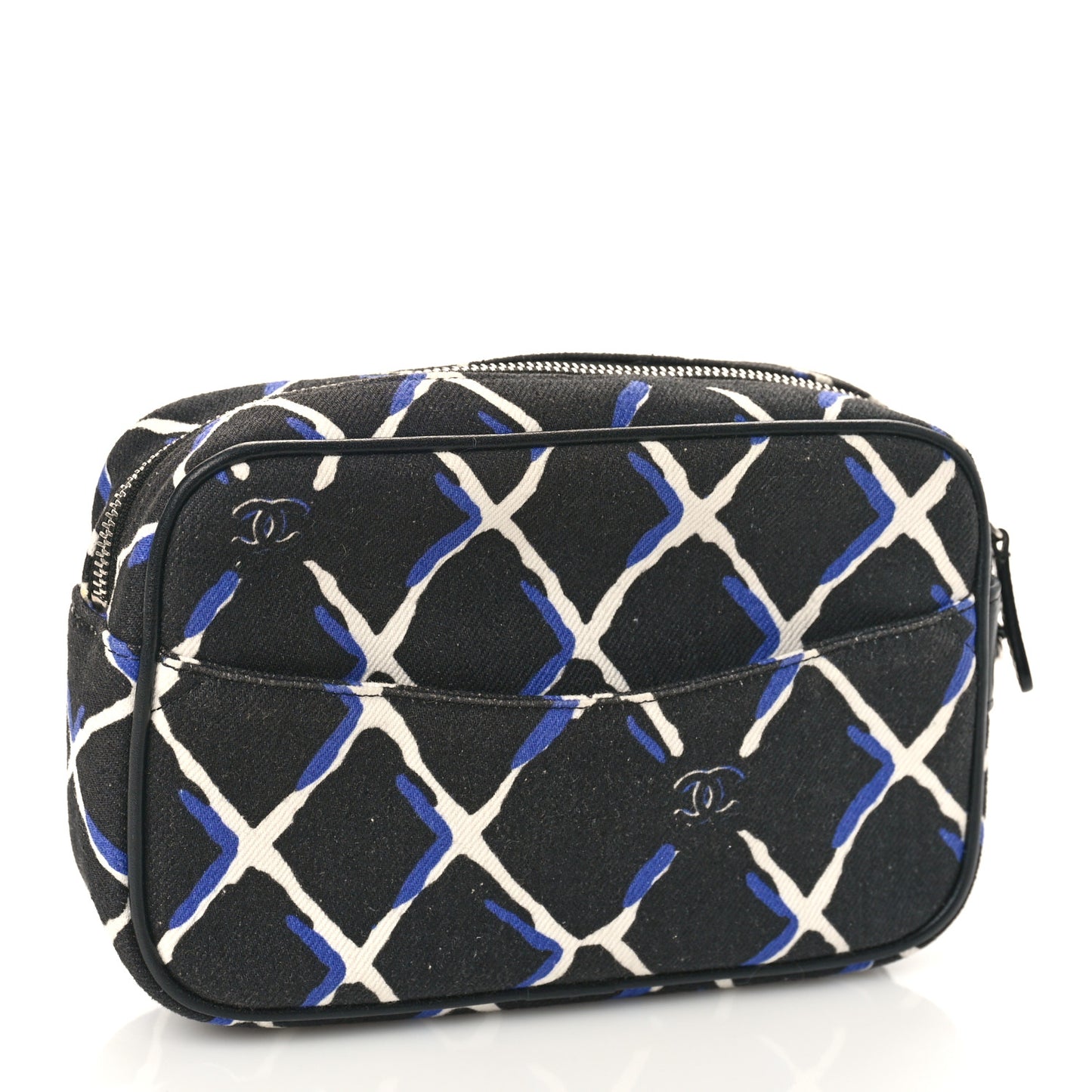 Canvas Airline Cosmetic Case Blue White