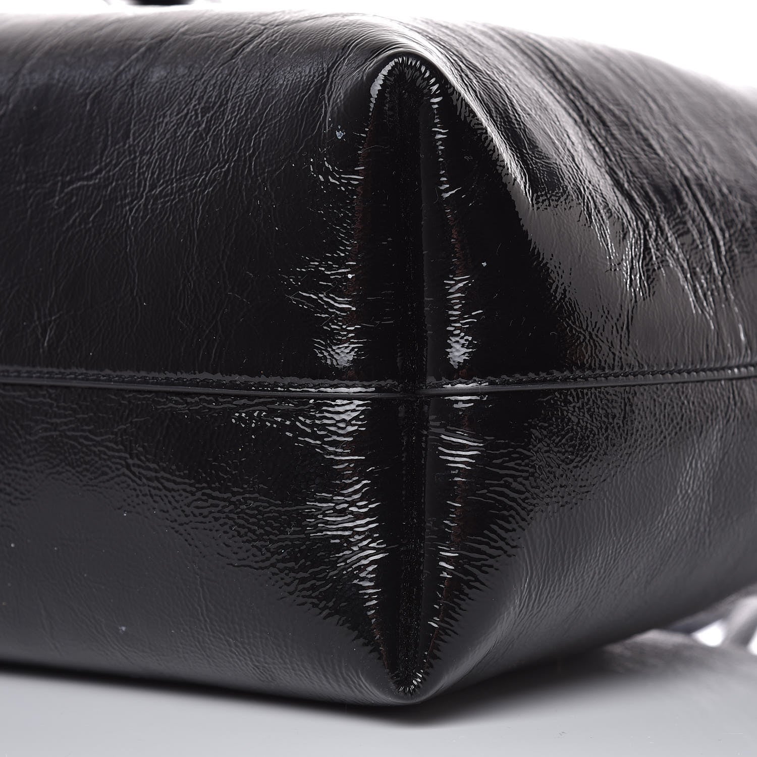 Saint Laurent Textured Patent Large Shopping Tote Black 12 of 12