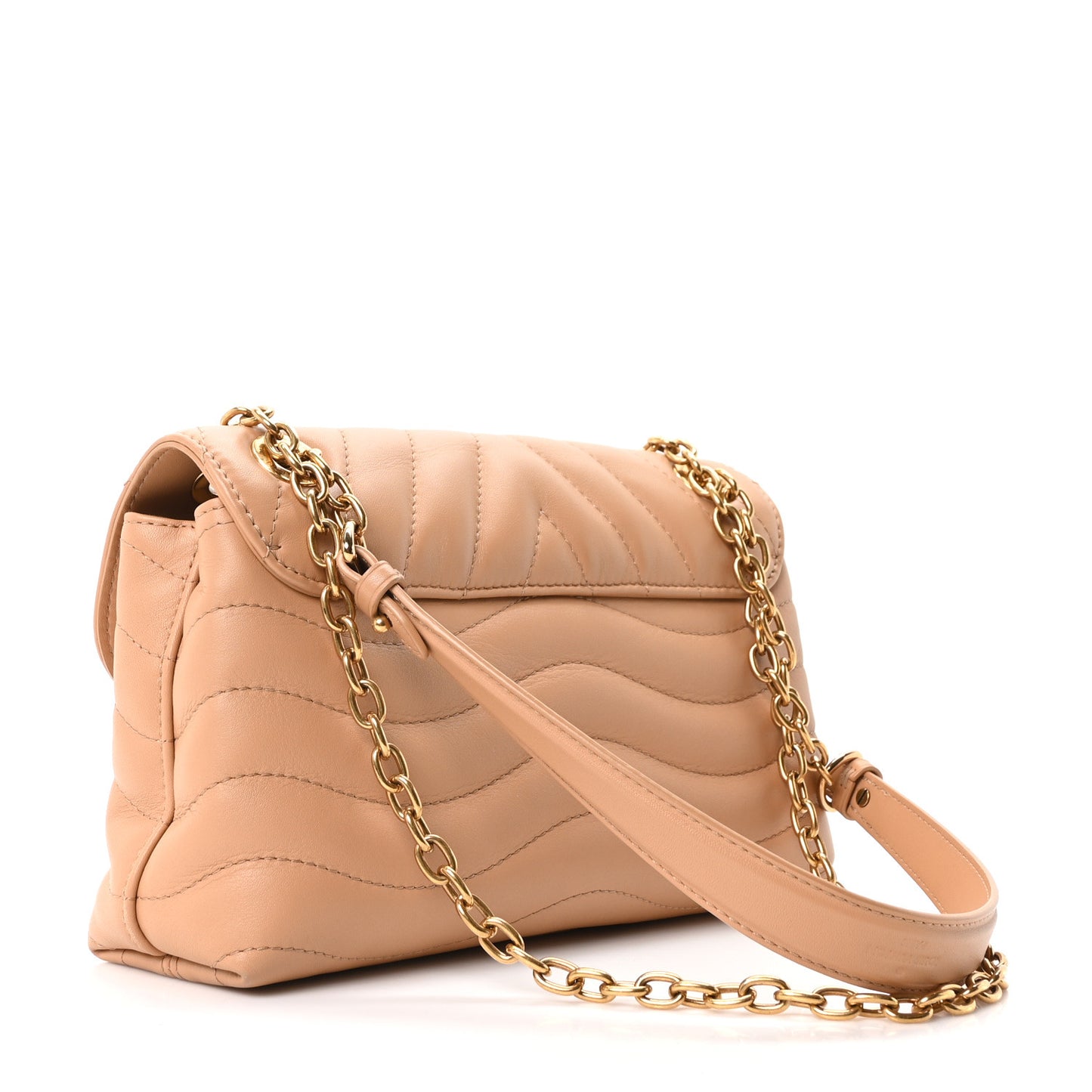 Calfskin LV New Wave Chain Bag Taupe Arizona