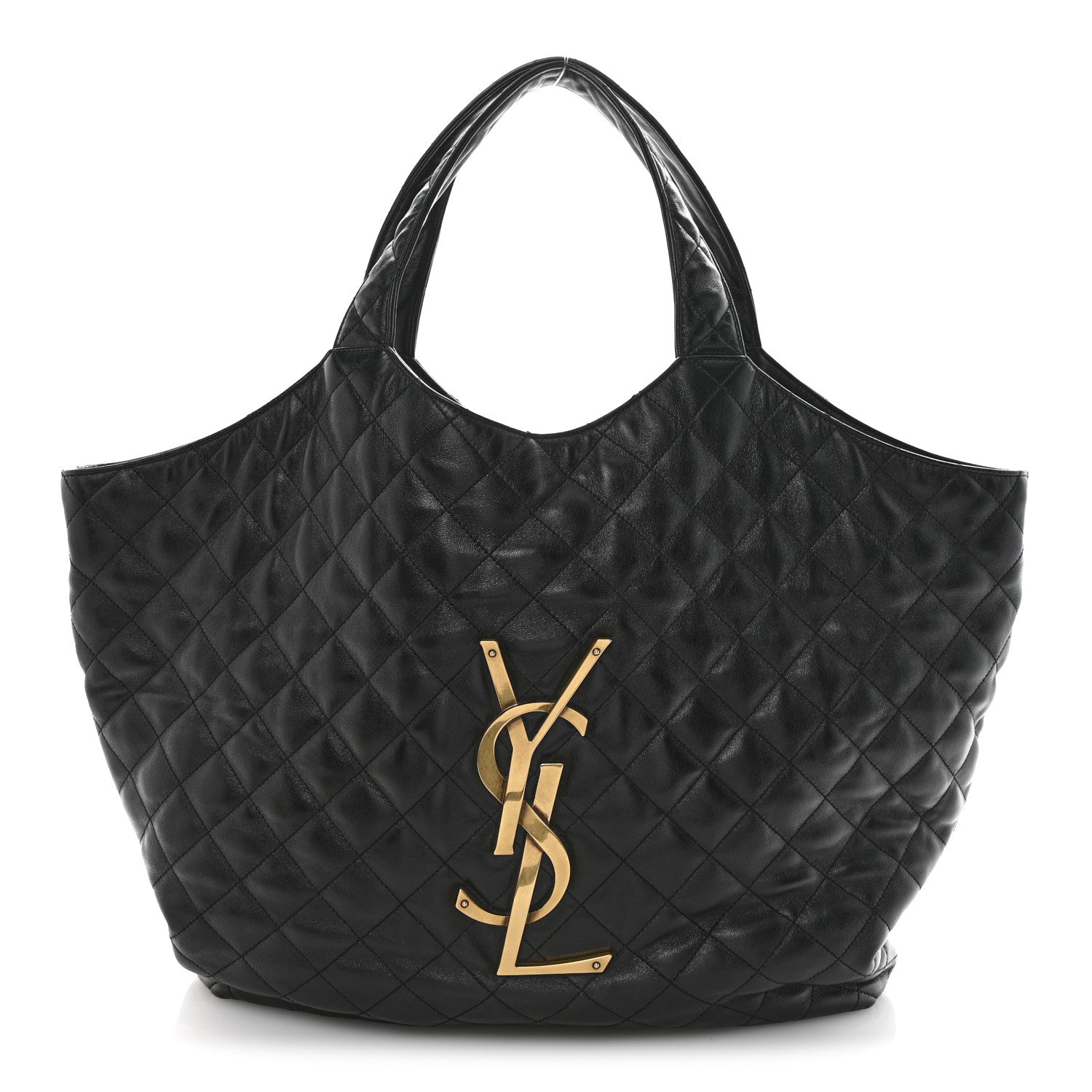 Saint Laurent Lambskin Quilted Maxi Icare Shopping Tote Black 1 of 14