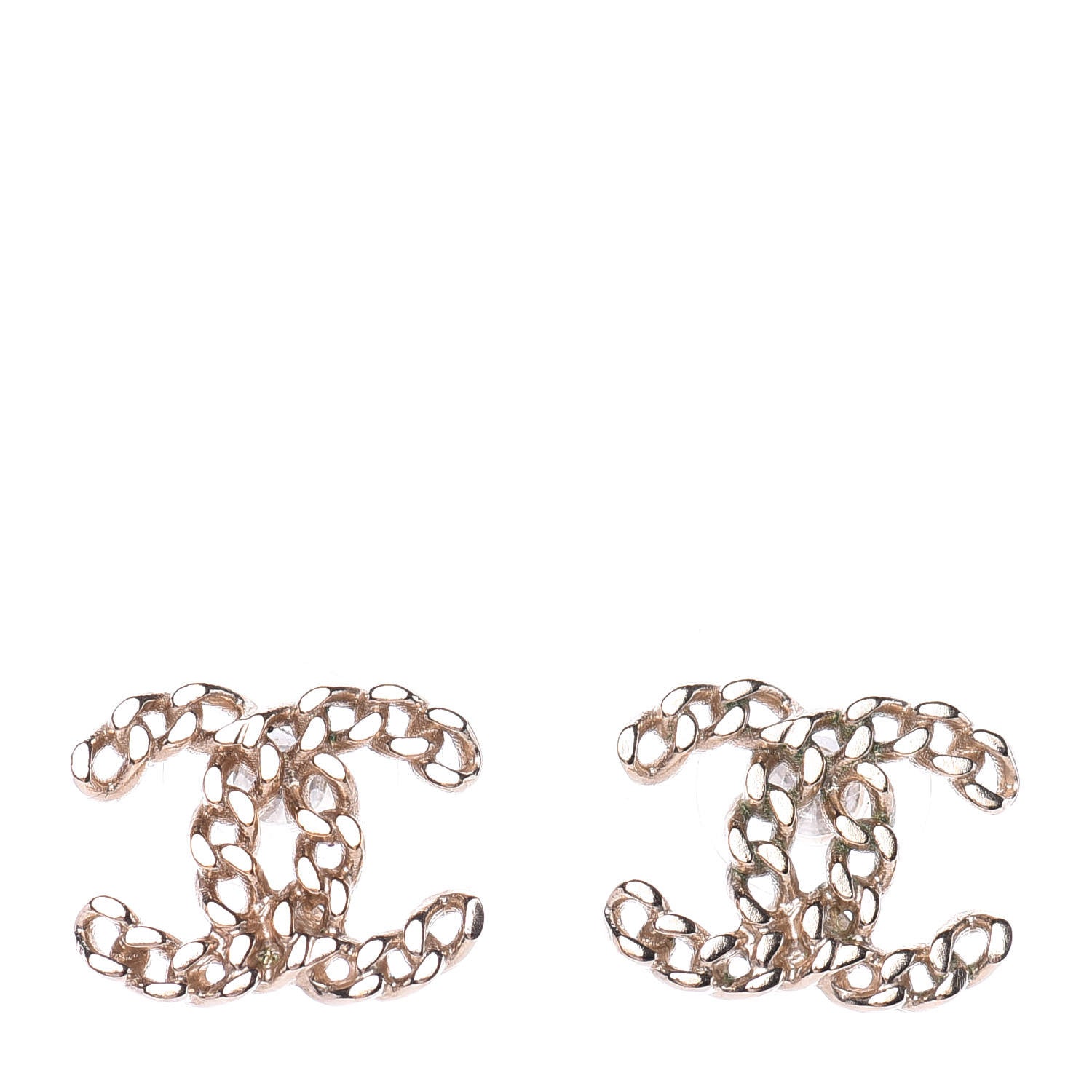 Chanel CC Chain Link Earrings Light Gold 1 of 5