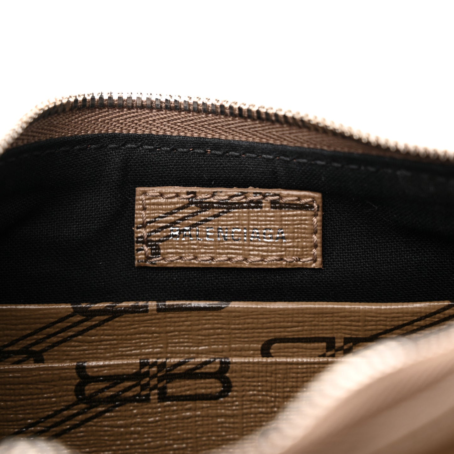 Coated Canvas BB Monogram Le Cagole Mini Purse With Chain Beige Brown