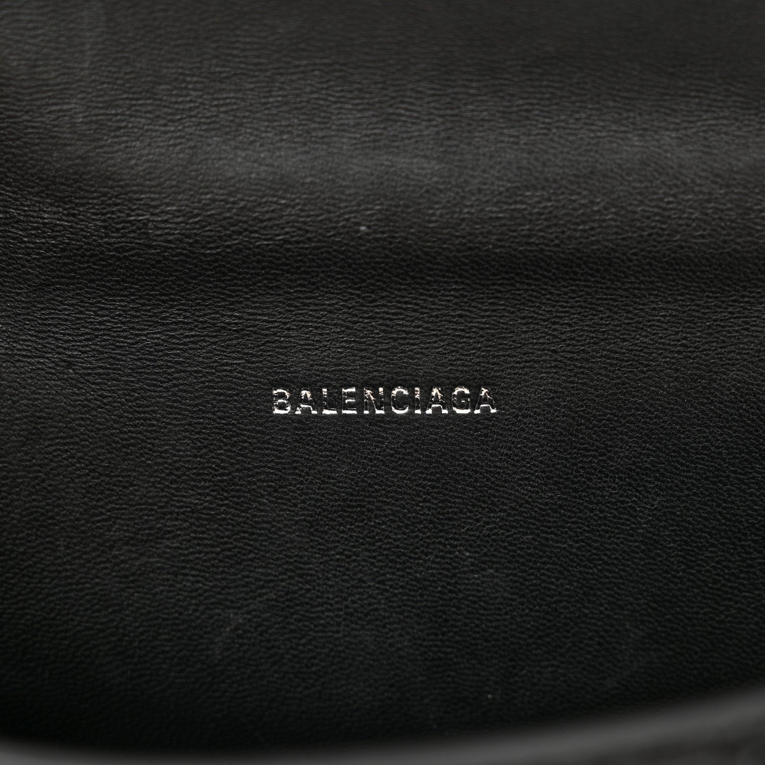 Balenciaga Shiny Calfskin Monochrome Crocodile Embossed Hourglass Top Handle Bag XS Black 6 of 15