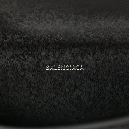 Balenciaga Shiny Calfskin Monochrome Crocodile Embossed Hourglass Top Handle Bag XS Black 6 of 15