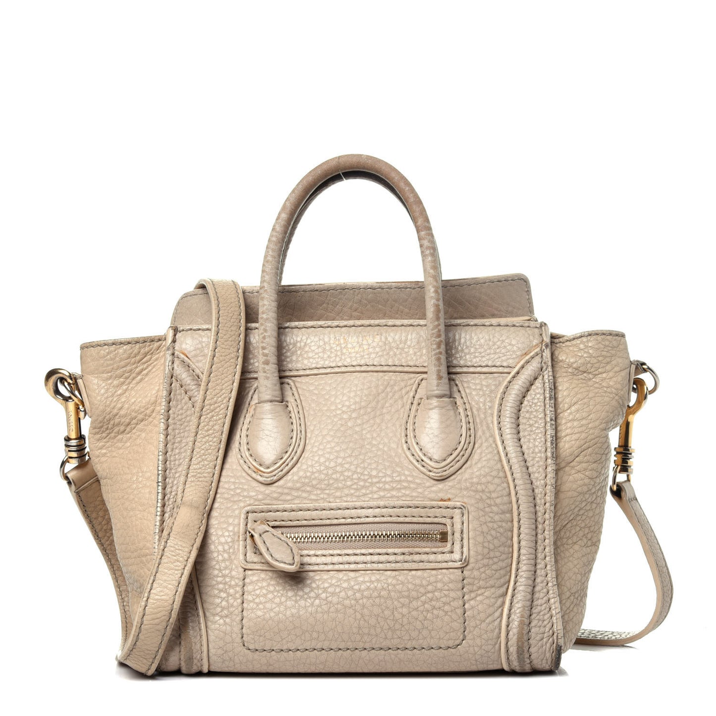 Drummed Calfskin Nano Luggage Dune
