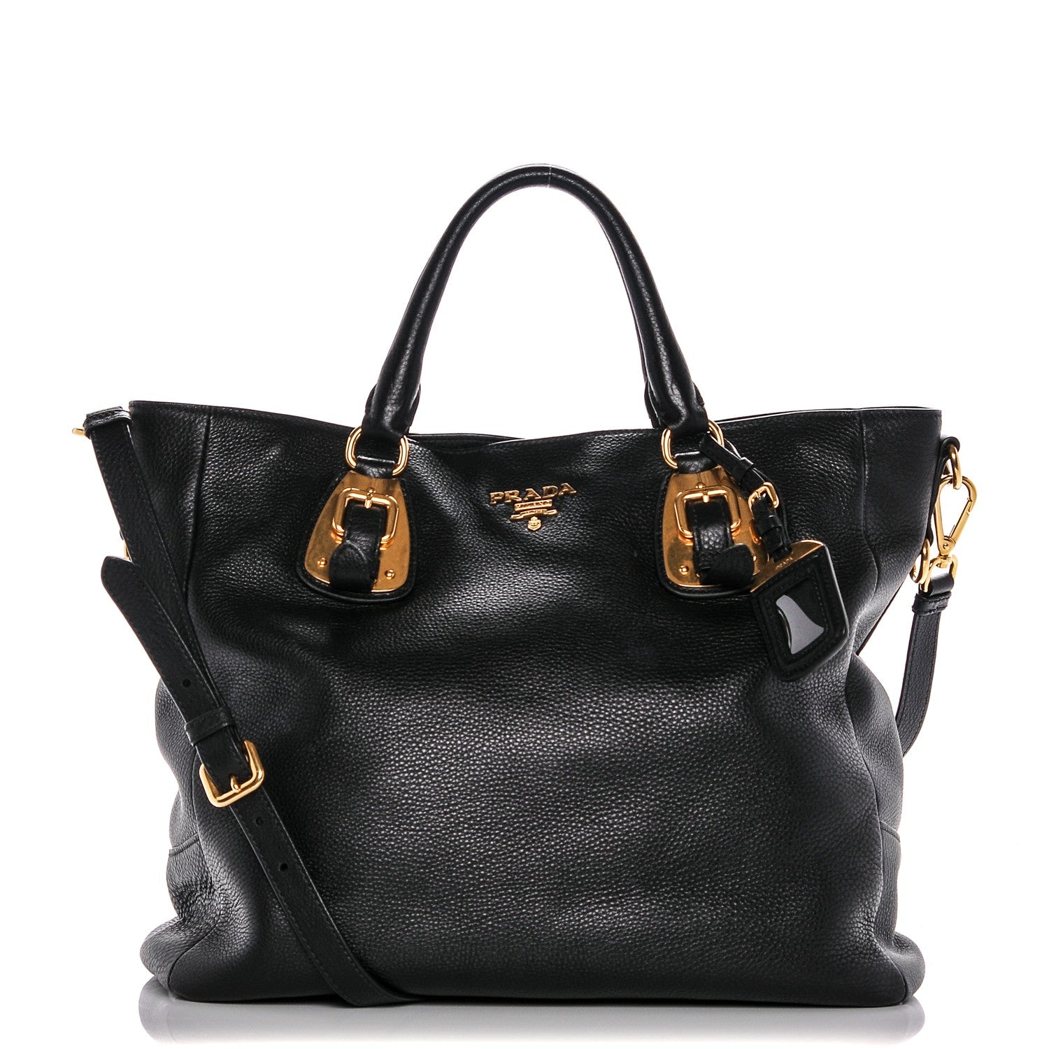 Prada Vitello Daino Top Handle Tote Nero Black 1 of 6