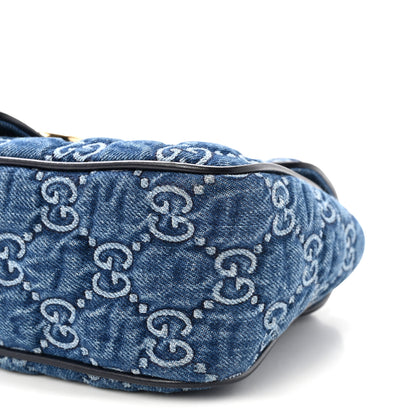 Gucci Denim Matelasse Small GG Marmont Shoulder Bag Blue 10 of 10