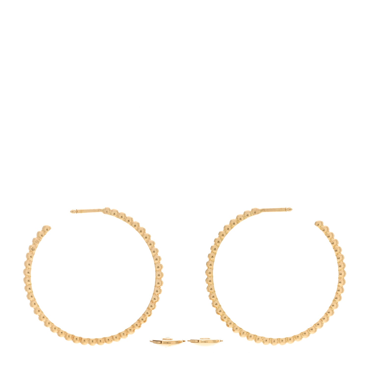 Van Cleef & Arpels 18K Yellow Gold Small Perlee Hoop Earrings 3 of 4