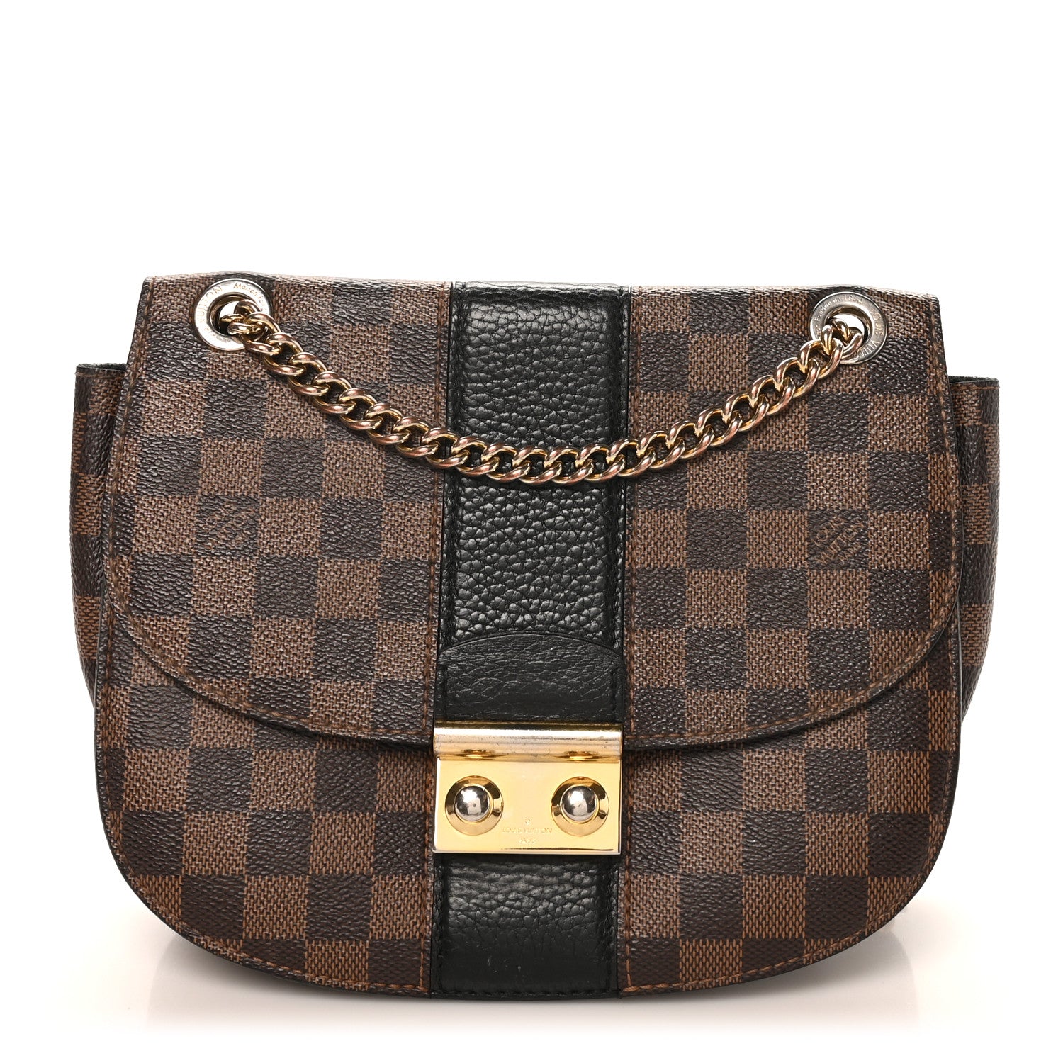Louis Vuitton Damier Ebene Cuir Taurillon Wight Black 1 of 12