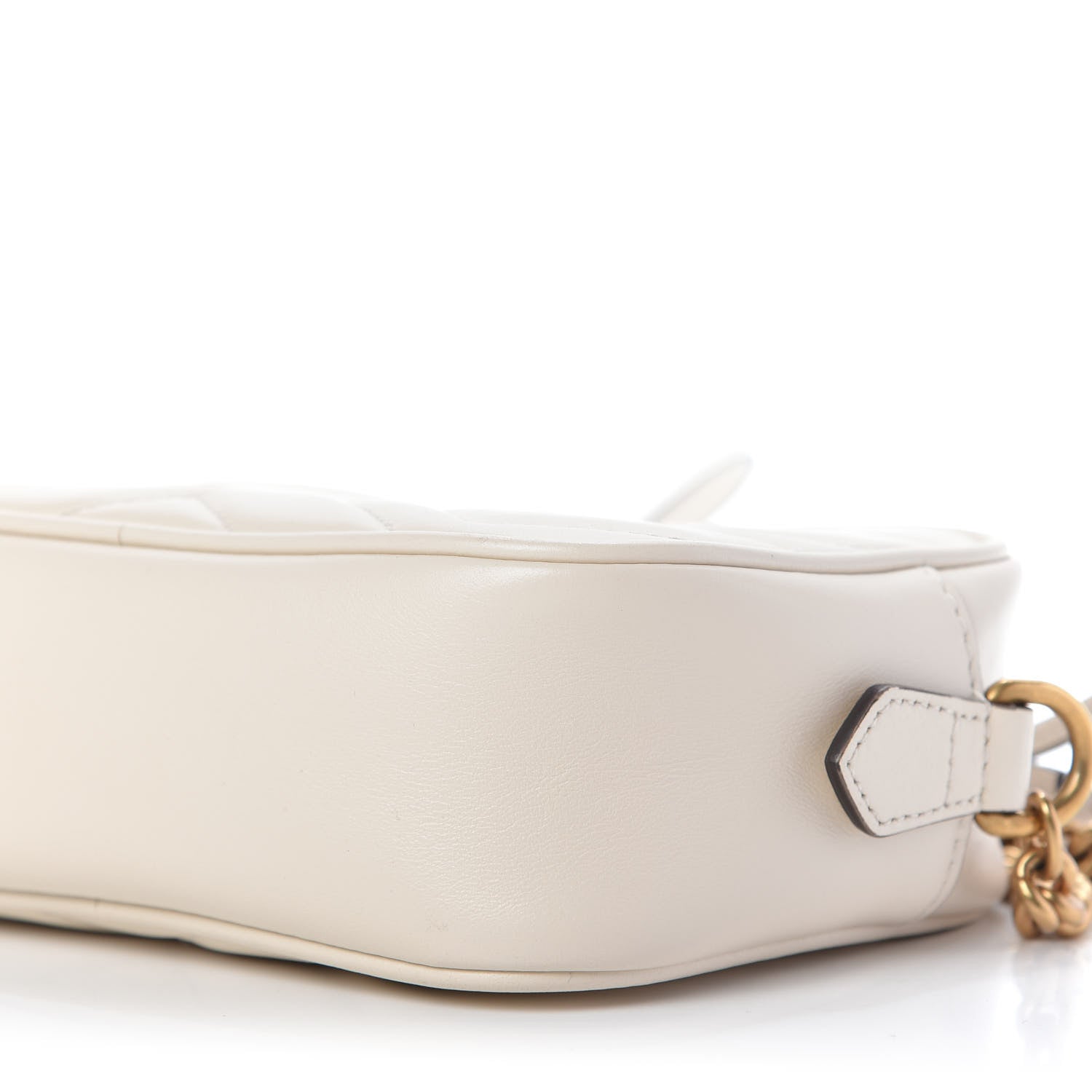 Gucci Calfskin Matelasse Mini GG Marmont Chain Shoulder Bag White 7 of 11