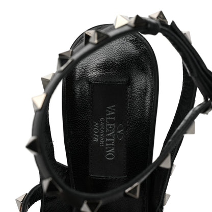 Valentino Garavani Calfskin Nappa Rockstud Ankle Strap 100mm Pumps 38.5 Black 5 of 9