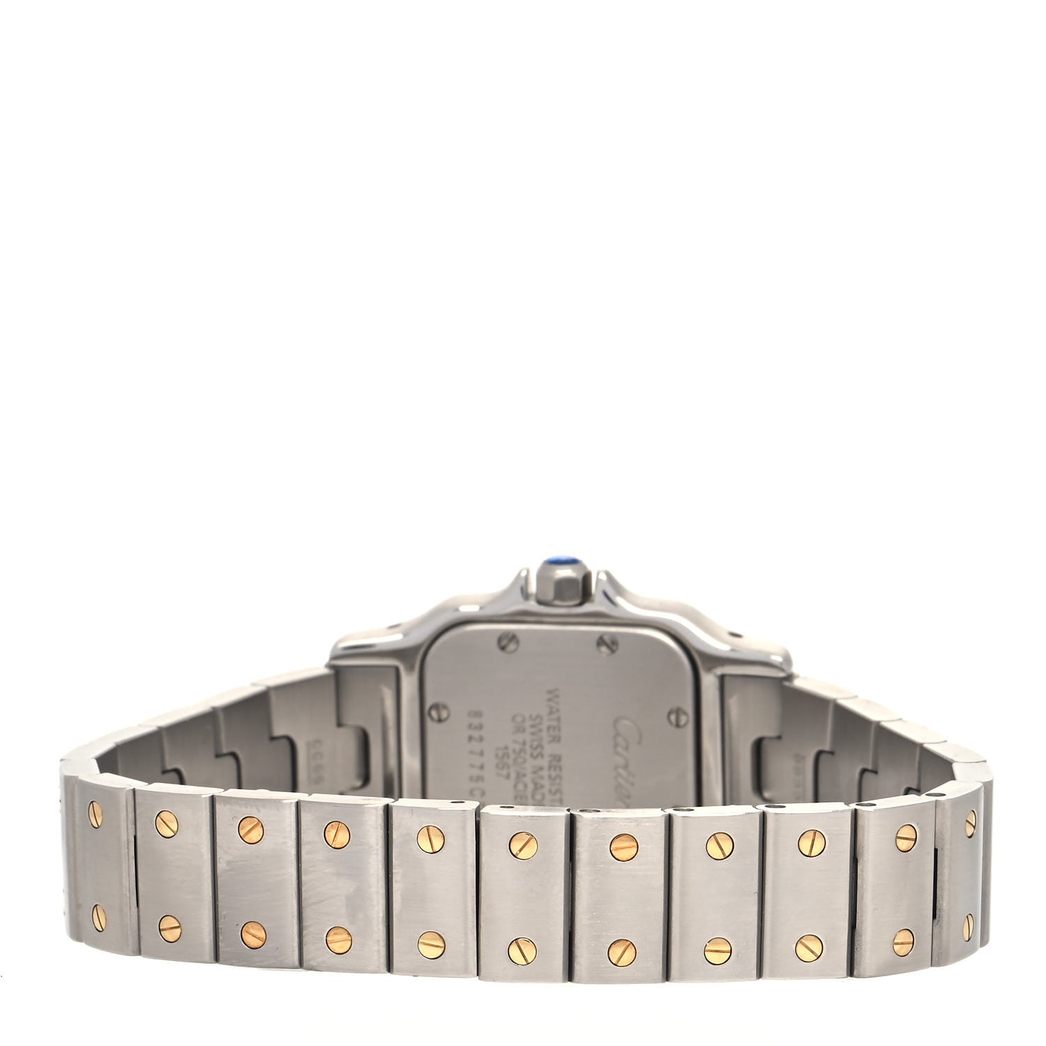 Cartier Stainless Steel 18K Yellow Gold 24mm Santos De Cartier Galbee Quartz Watch 3 of 4