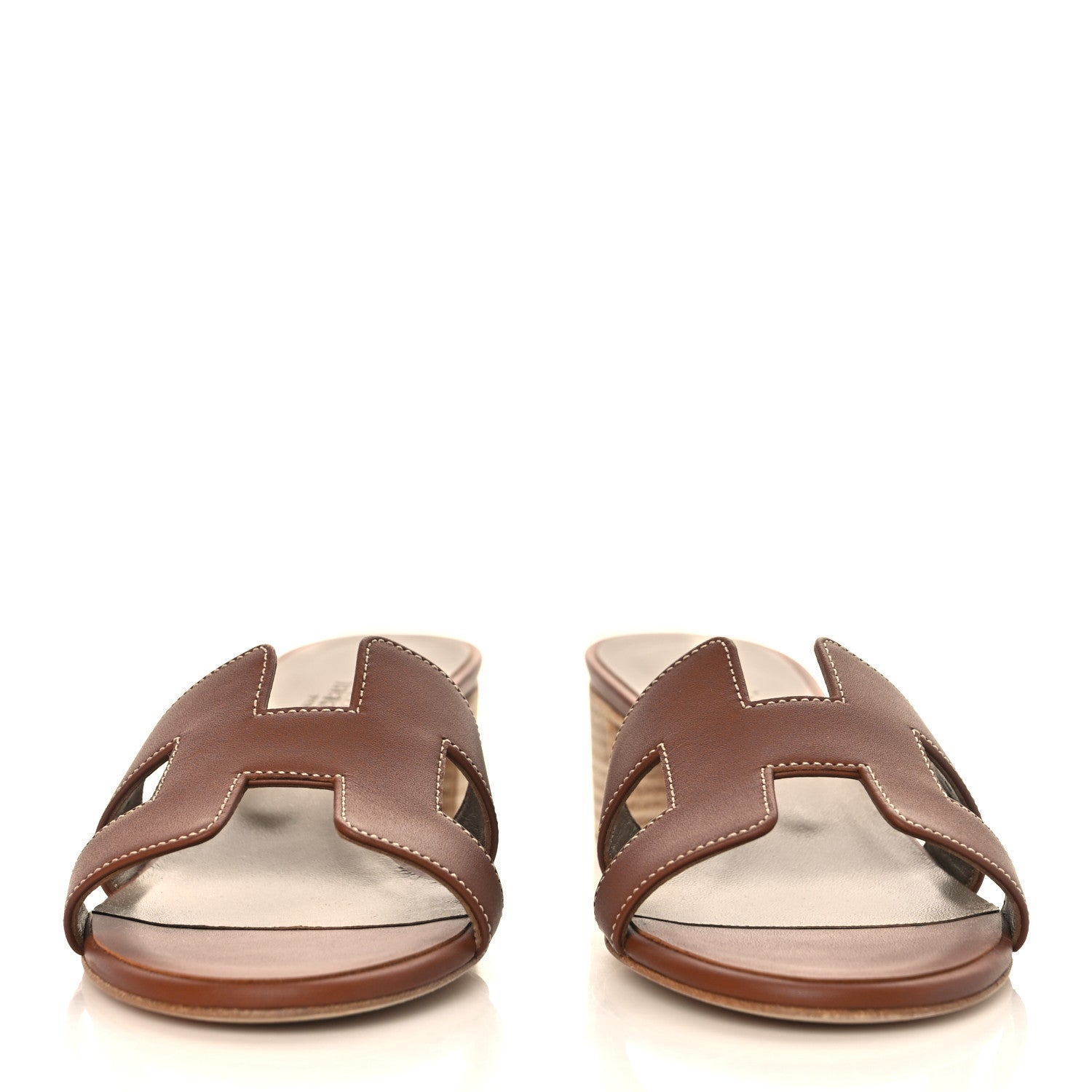 Hermes Calfskin Oasis Sandals 37 Gold 3 of 8