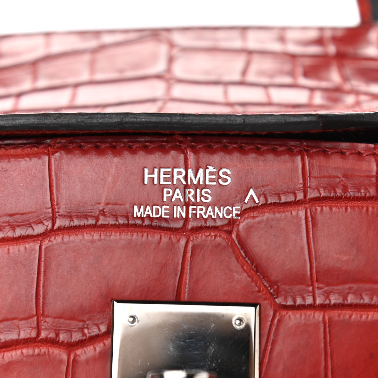 Hermes Matte Porosus Crocodile Birkin 30 Rouge H 6 of 17