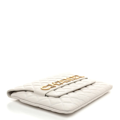 Chanel Calfskin Quilted Enchained Clutch White 4 of 8