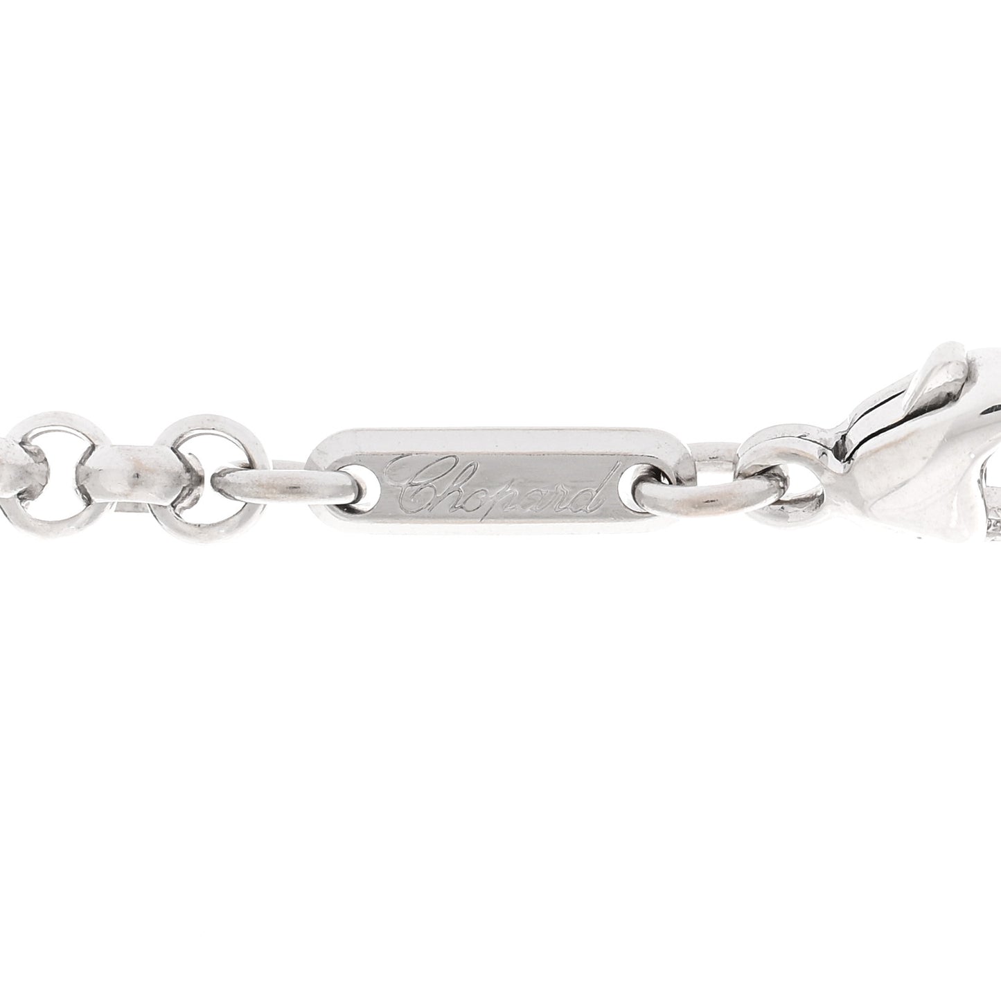 18K White Gold Diamond Happy Diamonds Square Pendant Necklace